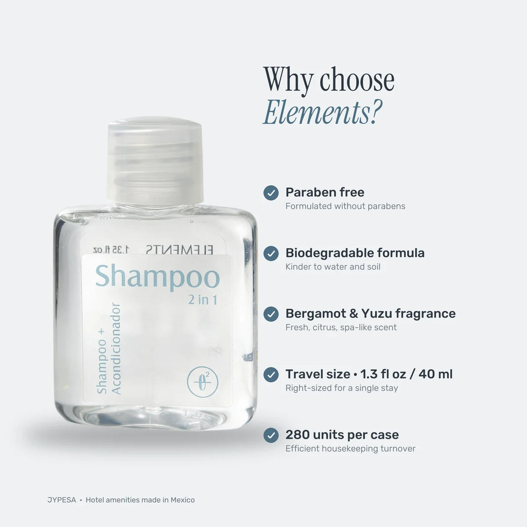 Elements 2-in-1 Conditioning Shampoo – 40 ml / 1.35 fl oz | Case of 280