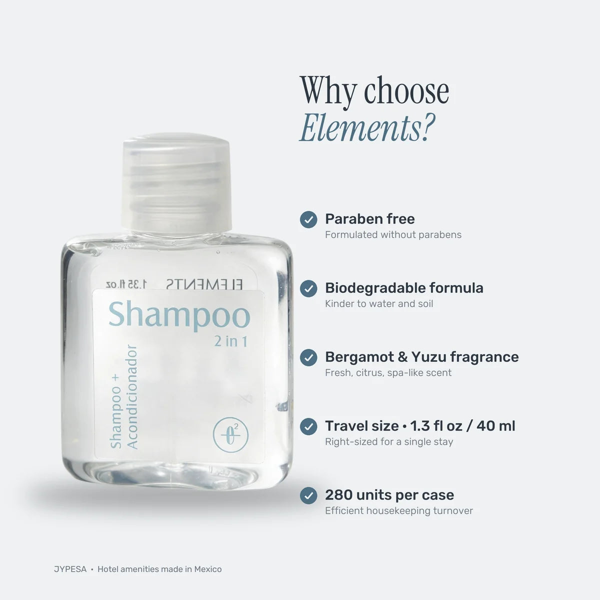 Elements 2-in-1 Conditioning Shampoo – 40 ml / 1.35 fl oz | Case of 280