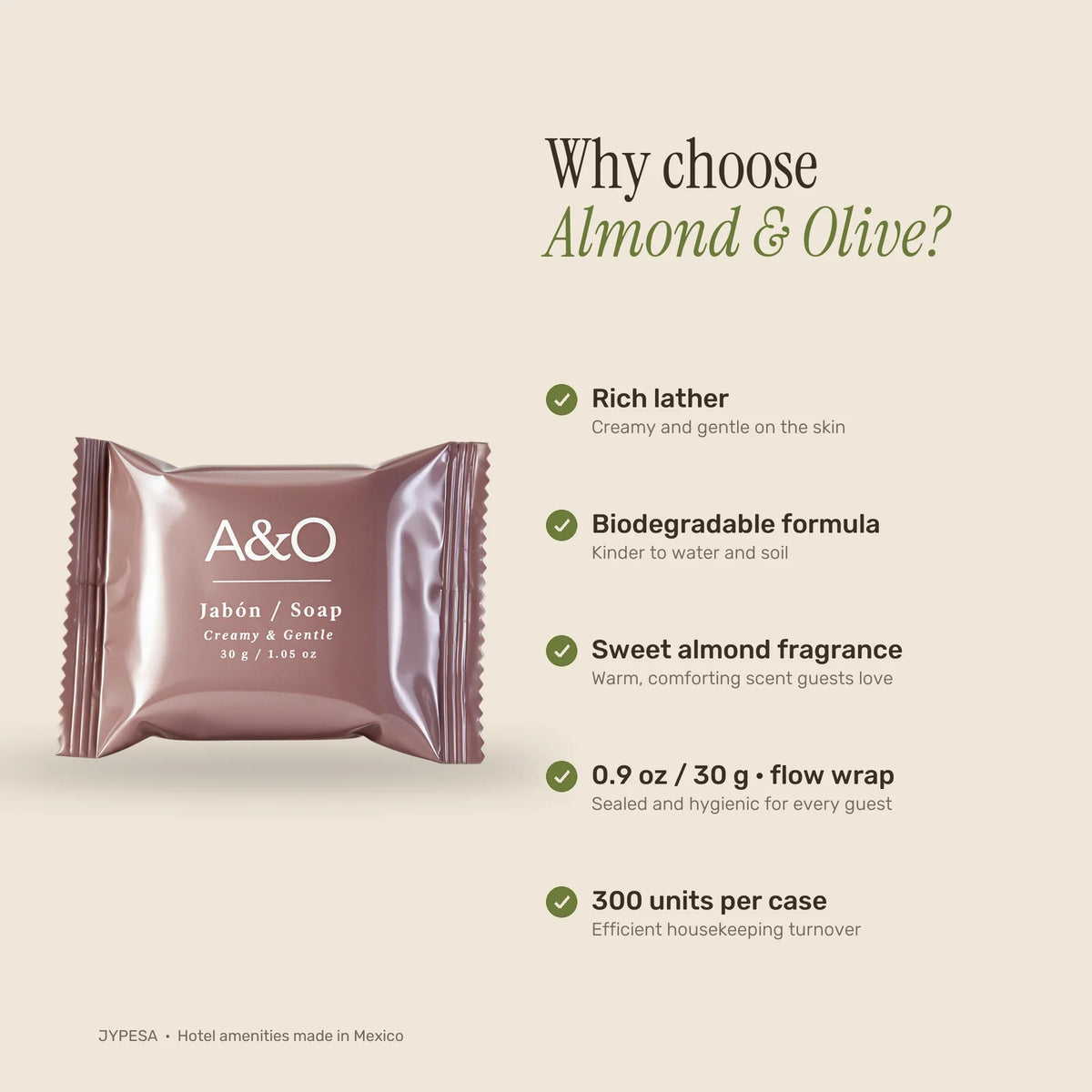 Almond & Olive Bar Soap – 30g / 1.05 oz | Case of 300