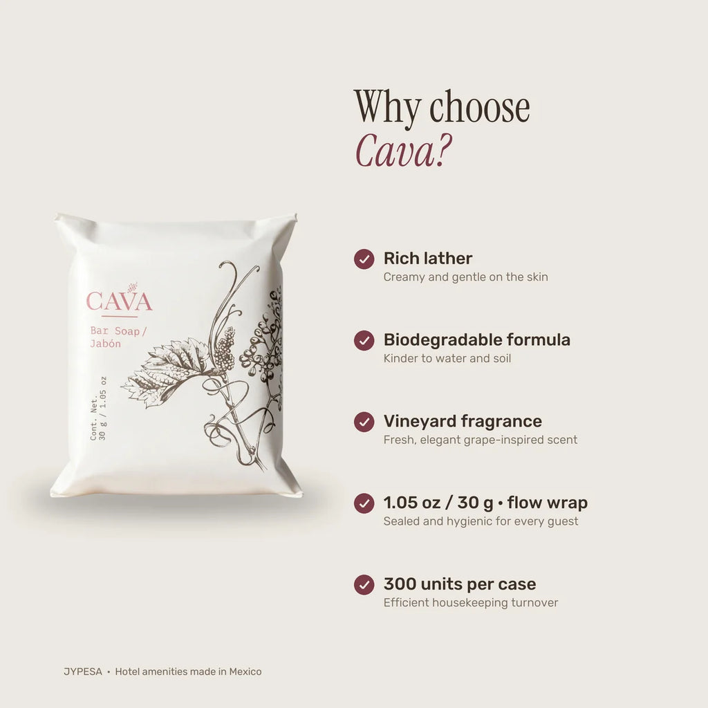 Cava Bar Soap – 30g / 1.05 oz | Case of 300