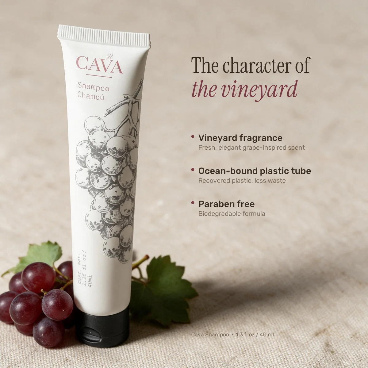 Cava Shampoo – 40 ml / 1.35 fl oz | Case of 150