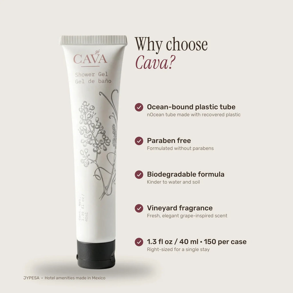 Cava Body Wash – 40 ml / 1.35 fl oz | Case of 150
