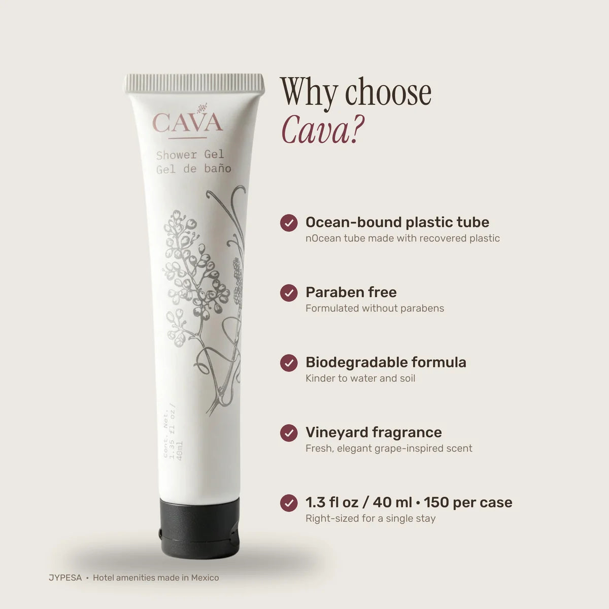 Cava Body Wash – 40 ml / 1.35 fl oz | Case of 150