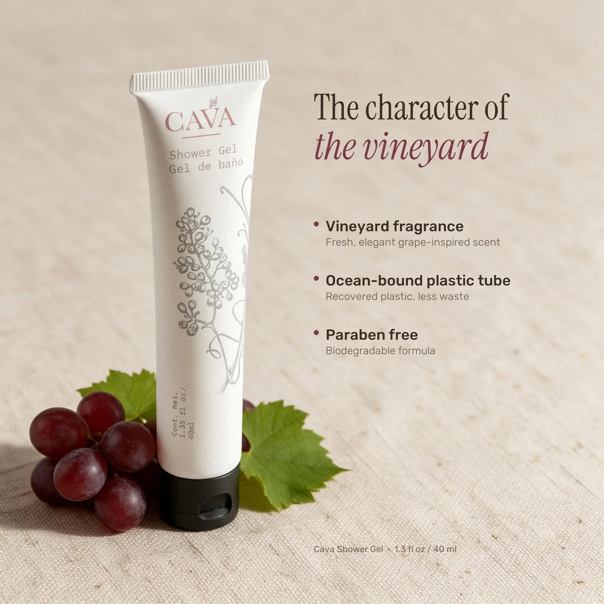 Cava Body Wash – 40 ml / 1.35 fl oz | Case of 150