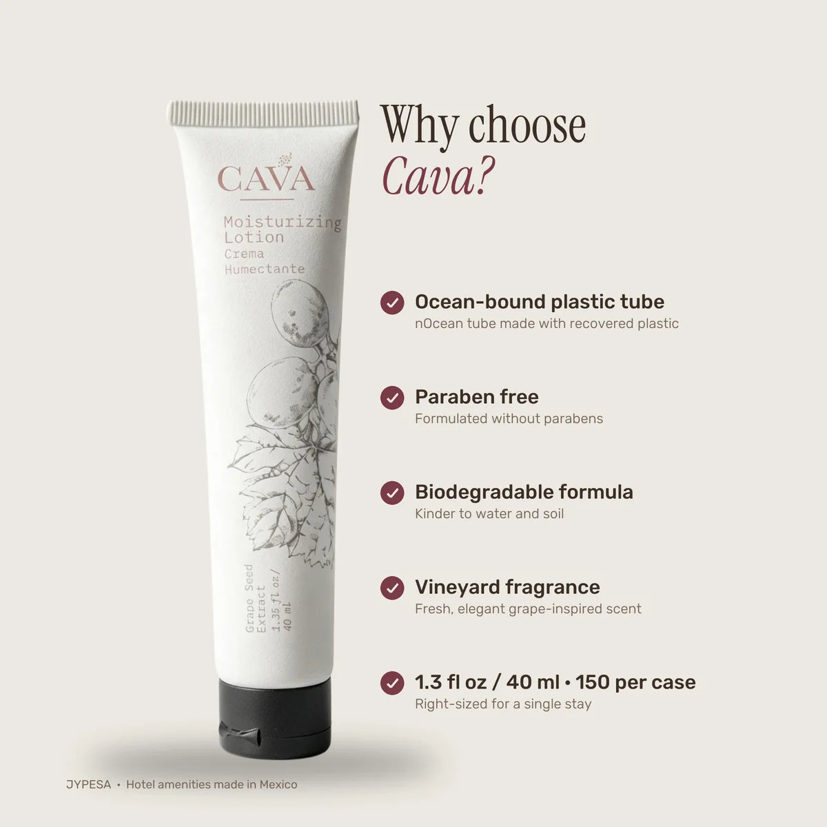 Cava Body Lotion – 40 ml / 1.35 fl oz | Case of 150